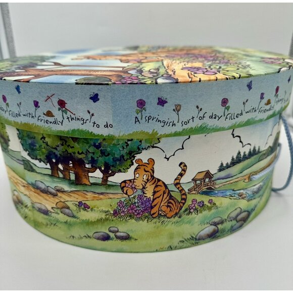 Disney Classic Winnie the Pooh Tigger Hat Storage Box Circle 15” A Springish day - Picture 4 of 13
